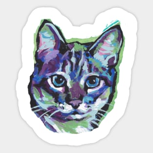 Tabby Cat Bright colorful pop kitty art Sticker